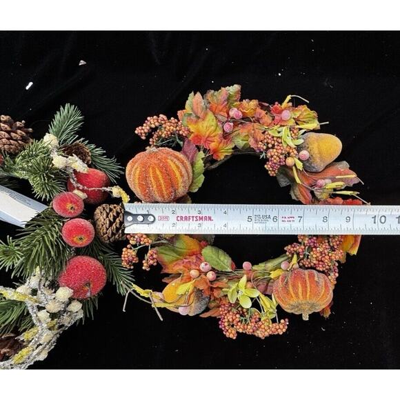 QVC Valerie Hill Glass Hurricane Candle Beaded Rings Fall & Christmas NIB Pretty - Picture 9 of 12